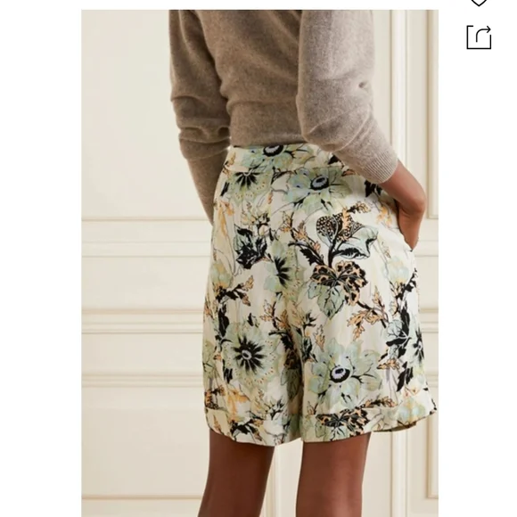 NWT Diane Von Furstenberg DVF Nathalie Floral Print Crepe Shorts Bermuda SZ 2 - Picture 5 of 11